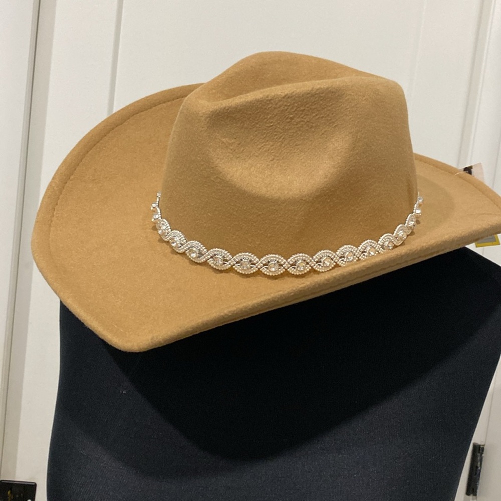 NWT Jessica Simpson,  Ashleigh Twisted Rhinestone Western Cowboy Hat / NS